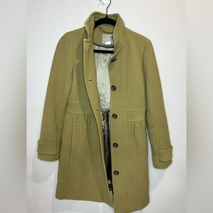 J.Crew Double Cloth Coretta Coat‎ in Olive Green